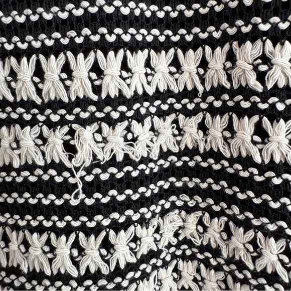 J. Crew Black and Cream Striped Crochet Midi Dress - XXS - Picture 4 of 12